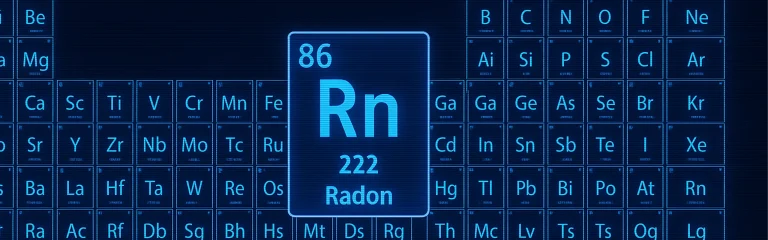 radon and the periodic table in the background graphics